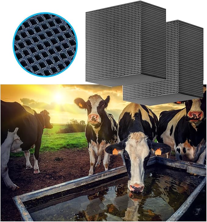 2Pcs Aquarium Cube Filter, Activated Carbon Aquarium for Ponds,Fish Tank,Stock Tank for Horses,4X4X2 Inch，eco Aquarium Water Purifier Cube