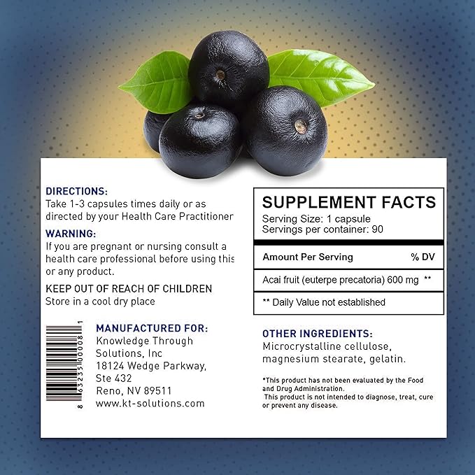 Acai Capsules – All Natural Superfood Supplement for Overall Health - Support Berry Supplement