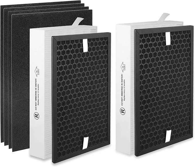HPA5100B True HEPA Replacement Filter Compatible with Air Purifiers HPA5100 HPA5150 HPA3100, 2 R HEPA, 2 S Carbon and 4 A Pre-Filters, Part # HRF-R1 HRFSC1 HRF-ARVP100 HRF-A100