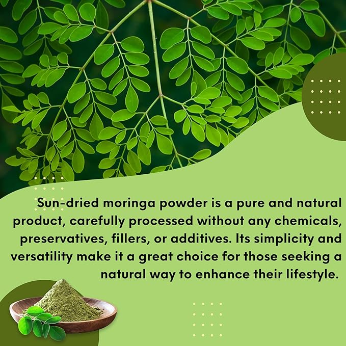 Moringa Leaf Powder Leaves oleifera Pure Premium Indian Powder Natural Fresh Morning Drink Vitamins and Immune Vitamin Superfoods 5.3oz Pack