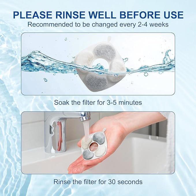 24 Pcs Cat Water Fountain Filters, 12 Pack Filters 12Pack Pre-Filter Sponges Replacement compatible with VEKEN® for 95oz/2.8L, 67oz, 135oz Automatic Pet Fountain Dog Water Fountain Dispenser