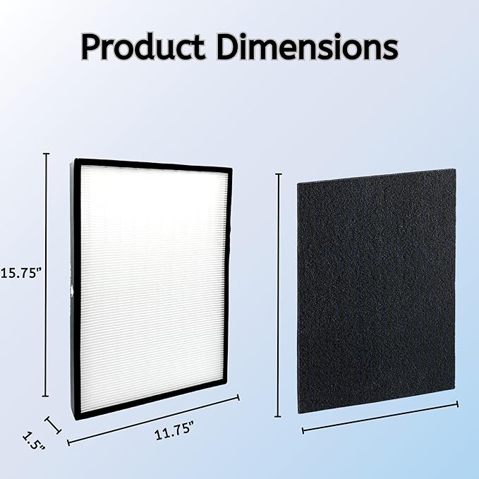 Nispira Replacement HEPA Filter for Rabbit Classic BioGS Air Purifier Models SPA-421A & SPA-582A Plus Activated Carbon Pre Filter 1 Set