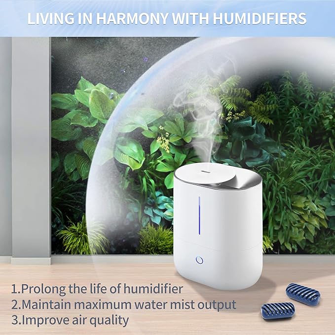 [Enhance] 20-Pack Demineralization Cartridge for Humidifier Compatible with HoMedics Total-Comfort Ultrasonic Humidifier Demineralizer Tablets Filter Replacement for Water Decalcification, Remove Odor