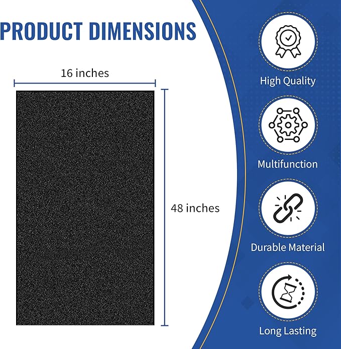 CFS - Universal Cut to Fit Carbon Pre-Filter Pad Roll for Air Purifiers, Range Hood, Furnace & Conditioner Filters - Pack of 4 - Fresh Indoor Charcoal Filter Sheet - 16"x48"