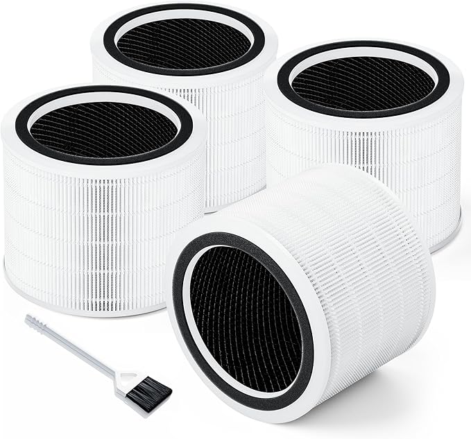 Funmit Core 200S Replacement Filter for Core 200S Smart WiFi Air Purifier, 3-in-1 H13 True HEPA Filter Replacement and High-Efficiency Activated Carbon, Part # Core 200S-RF, 4 Pack