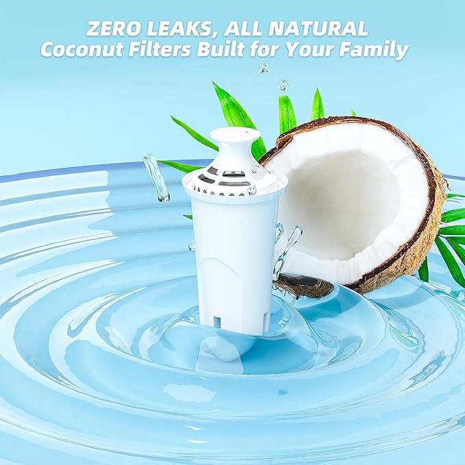 Water Filter Replacement by NUTTUTO Compatible with Brita Water Dispensers and Pitchers, Fits Classic 35557, OB03, Mavea 107007, 35557, Pack of 6