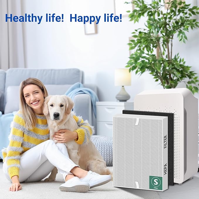 Improvedhand C545 Replacement Filter S Compatible with Winix C545 Air Purifier, True HEPA High Efficiency, Replaces Filter S 1712-0096-00 4PACK