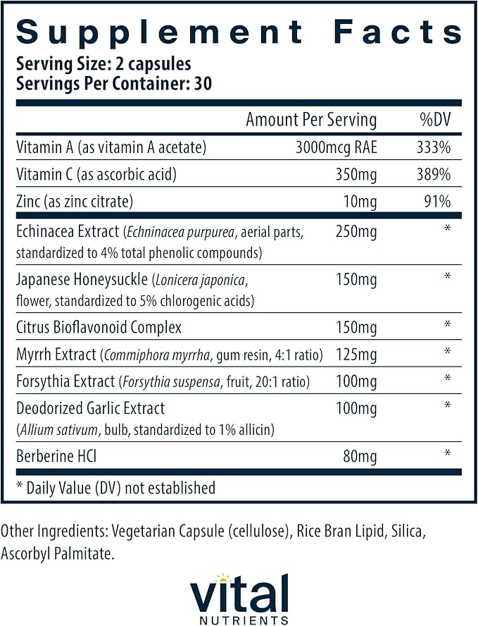 Vital Nutrients Herbal Biotic | Herbal Immune Support Supplement | Antioxidant Support Promotes Healthy Immune System | Gluten, Dairy, Soy Free | Non-GMO | 60 Capsules