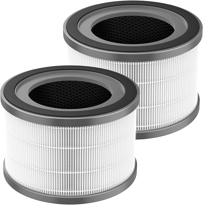 2 Pack Vista 200 Replacement Filt-er Compatible with LEVOIT Vista 200 Air Purifi-er, 3-in-1 HEPA Filt-er Replacement, Fit Part No.Vista 200-RF