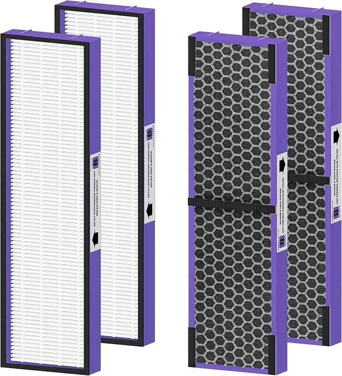 Upgrade FLT4850PT HEPA Filter B Replacement for AC4825, AC4300, AC4900, AC4825DLX, AC4850, CDAP4500, AP2200 Air Purifier, 4 Pack