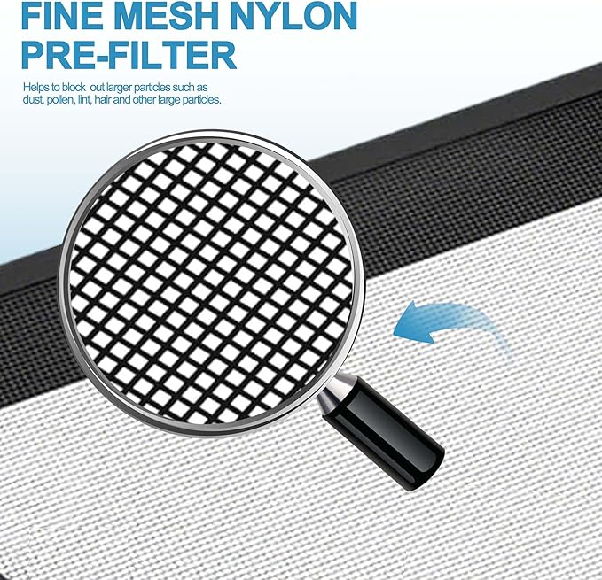 4 Pack HAP602 Replacement Filter for ECOSELF HAP602/HAP602WF Air Purifier, 3-IN-1 Filter Replacement, High-Efficient & Activated Carbon Filter for Home