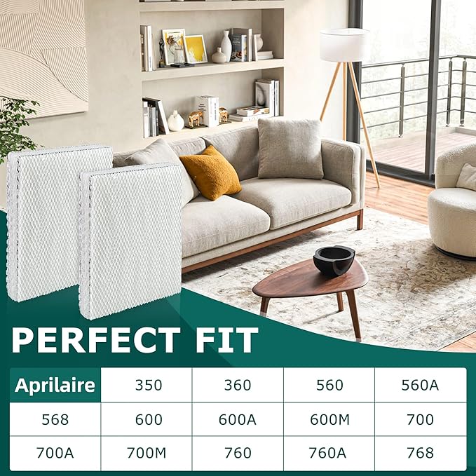 4 Pack 35 Water Panel for Humidifier Filter, Compatible with April.aire 300 350 360 560 560A 568 600 600A 600M 700 700A 700M 760 760A 768 Whole House Humidifier|10" x 13" by TOMOON