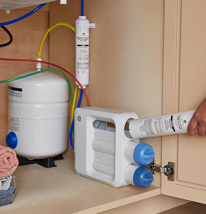 GE Pre & Post Filter Set Compatible with Select GE Under Sink Filtration Systems Including GXRQ18NBN, GNRQ18NBN, GXRV40TBN, Replace Every 6 Months, FQ18PN