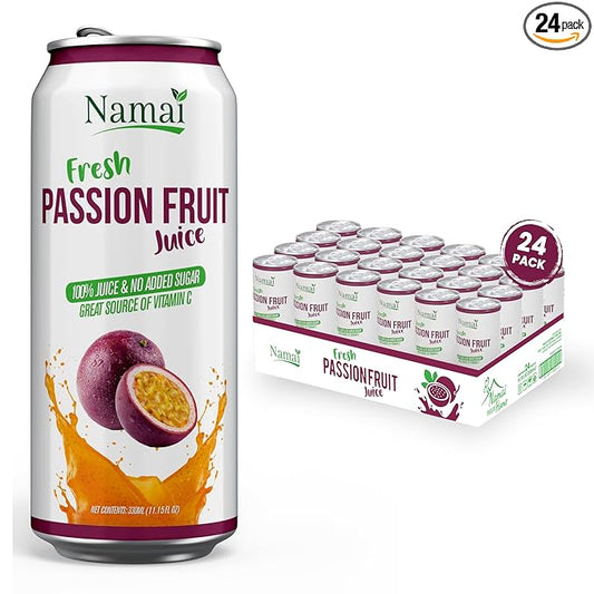 Namai Pure Passion Fruit Juice, No Added Sugar, 24-Pack