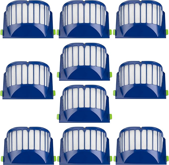Funmit Aero Vac Filter Replacement parts for Roomba 500 & 600 Series 536 550 595 614 618 620 630 635 645 650 655 660 665 671 675 677 680 690 694 695 Vacuum Cleaner, 10 Pack