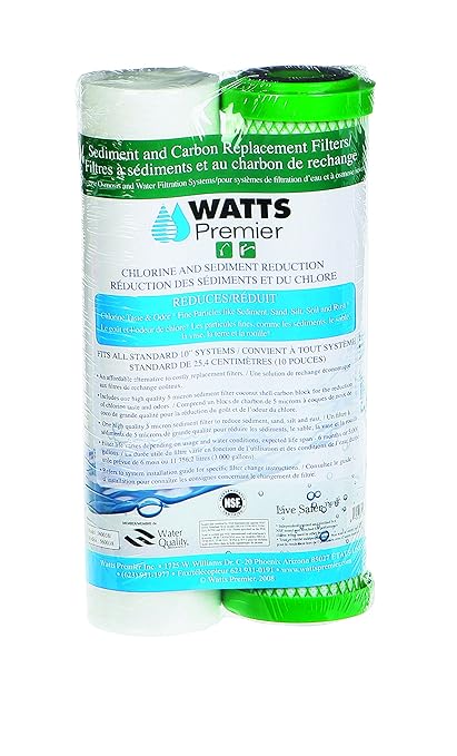 Watts Premier Bi-Annual 2-Pack RV Filtration Kit for 4 Stage RO-TFM-4SV and ZeroWaste RO Reverse Osmosis System, Water Filter Replacement, Sediment Filter, Carbon Pre-Filter