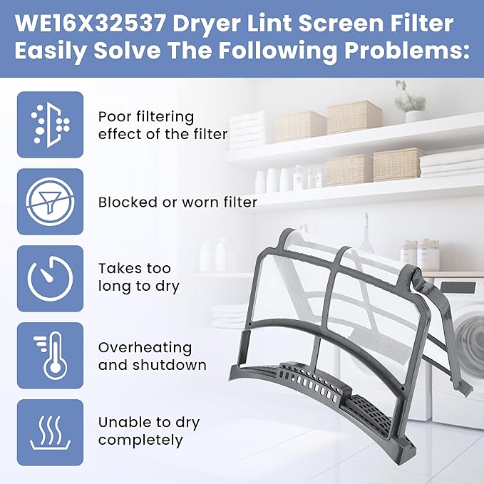 WE16X32537 WE16X29597 Dryer Lint Screen Filter Replacement Compatible for G-E GFD85ESMN1RS GFD85ESPN1DG GFD85GSPN1DG GFD85GSPN1RS GFD55ESPR1RS ect Appliances Dryer Lint Filter Screen-by MIFLUS
