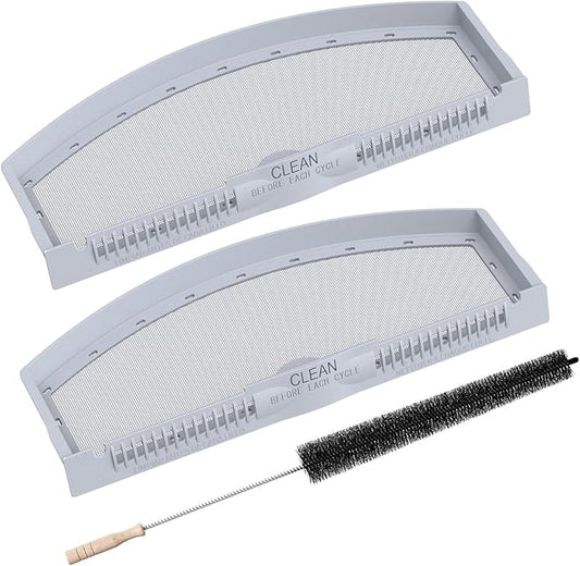 2 Pack WE03X23881 Dryer Lint Filter Screen Replacement for GE & Hotpoint Dryer, Stainless Steel Screen Filter with Cleaner Brush, Replaces AP6031713, WE03X23881, 4476390, PS11763056, EAP11763056