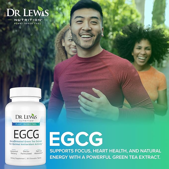 EGCG Green Tea Supplement - Liposomal Decaffeinated Extract for Cognitive, Heart, and Immune Support - Vegan, Gluten-Free, Non-GMO Formula for Optimal Absorption - 90 Tablets