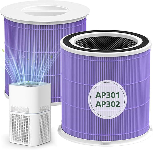 AP301 AP302 HEPA filter Replacement, ONLY for Dayette AP301 AP302 Air Purifier, HEPA and More Carbon Particles, Pets Odors filter
