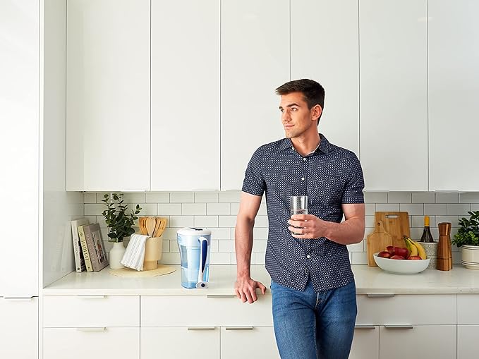 ZeroWater 12-Cup Ready-Pour 5-Stage Water Filter Pitcher 0 TDS for Improved Tap Water Taste - IAPMO Certified to Reduce Lead, Chromium, and PFOA/PFOS