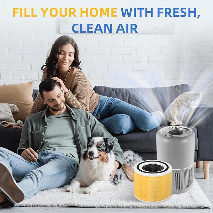 Core 300 Pet Care Replacement Filter for Levoit Core 300-p, Core 300S, Core 300, Core 300-RF, Core 300-RAC Air Purifier, 3-in-1 H13 True HEPA Activated Carbon Filter by APPLIANCEMATES(Yellow)