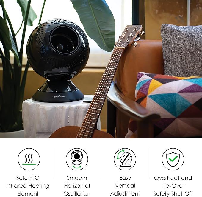 Greentech Environmental pureComfort YEAR-ROUND - Oscillating Fan and Heater - Powerful, Whisper-Quiet, and Adjustable Bladeless Airflow