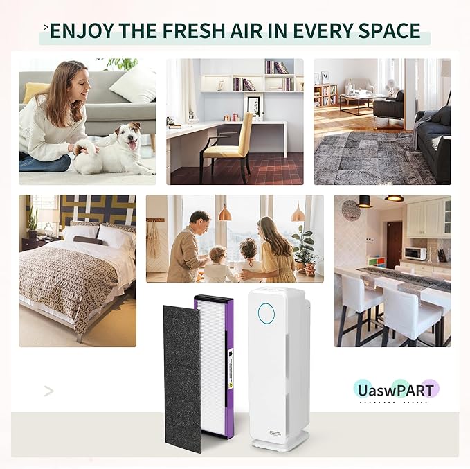 FLT4850PT HEPA Filter B Replacement Compatible with Guardian Technologies Filter B for Models AC4850PT, AC4825, AC4300BPTCA, CDAP4500BCA, AC4820, AC4900 and More, 4x H13 HEPA + 6x Pre-Filters