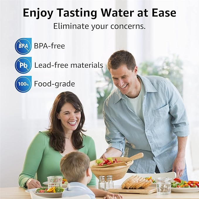 Overbest NSF Certified Pitcher Water Filter, Replacement for Brita® Pitchers and Dispensers, Brita® Classic 35557, OB03, Mavea® 107007, and More, Includes 2 Filters