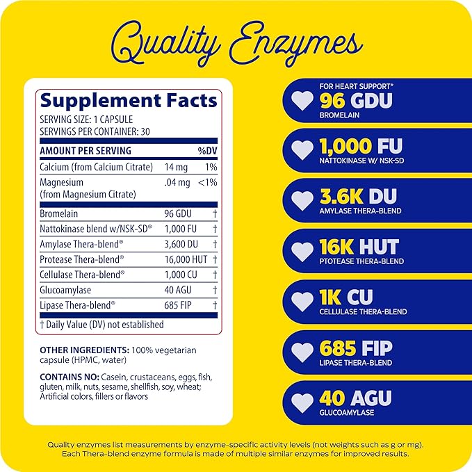 Enzymedica, Natto-K, Nattokinase Supplement, Promotes Heart Health & Circulation, 30 Count