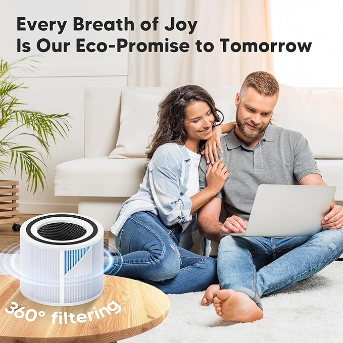 Core 300 Smoke Remover Replacement Filter for LEVOIT Core 300, Core 300S and Core 300-P Air Purifier, 4-in-1 H13 True HEPA Filter Replacement, Compared to Part # Core 300-RF-SR, 3 Pack, Blue