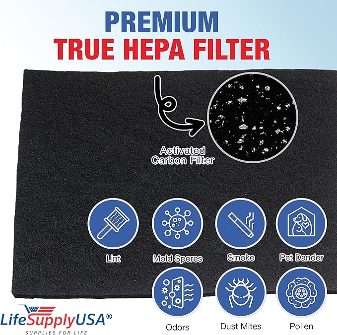 LifeSupplyUSA Cut-To-Fit Activated Carbon Filter Compatible with Any Size Air Purifiers