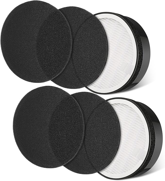 LV-H132 Replacement Filter Compatible with LEVOIT LV-H132 Air Purifier, Pre Filters, HEPA Filter, Activated Carbon Filter, Part # LV-H132-RF, 2 Pack