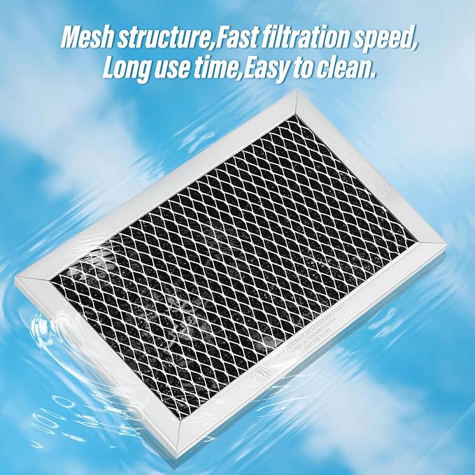 2Pcs Microwave Charcoal Filter Replacement for GE JX81C WB02X10776, Microwave Filter Replacement 7.68" x 4.85" Air Carbon Filter