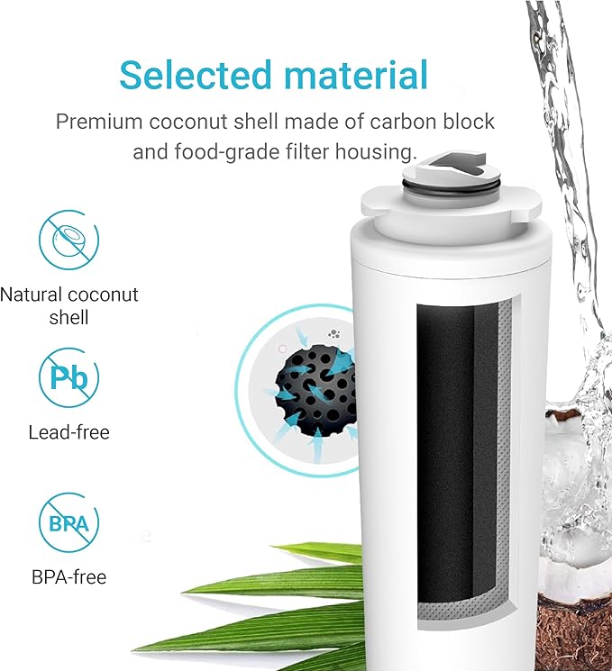 [WITH CHIP] AQUA CREST WF283-R Replacement for Elkay® 51300C, Compatible with Elkay® ezH20® and Halsey Taylor® Bottle Filling Stations, NSF/ANSI 42, Reduces Chlorine, Bad Taste & Odor, 1 Pack