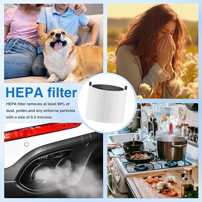 2 Pack 311i Max Filter Replacement Compatible with Blue Pure 311i Max Air Purifier, F3MAX Purifier Parts, 2 in 1 H13 Ture HEPA and Activated Carbon Filter (Not 311i+ Max & 311 Auto)