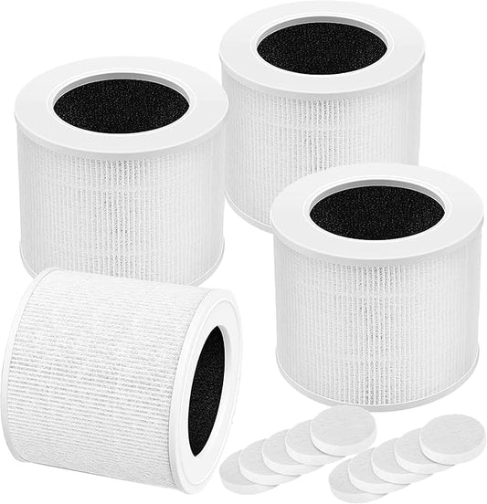 4 Pack Core Mini Replacement Filter for LEVOIT Core Mini Air Purifiers,High-Efficiency Activated Carbon