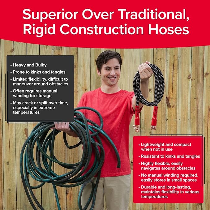 Pocket Hose Copper Head w/New Pocket Pivot Expandable Garden Hose 100FT, AS-SEEN-ON-TV, Swivels 360°, Advanced Tri-Tex Tubing & Force Field Jacket, 3X Stronger, Lead-Free, No-Kink, Anti-Burst w/APT