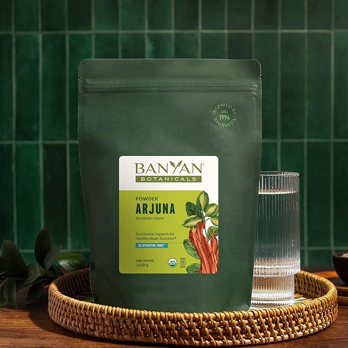 Banyan Botanicals Arjuna Bark Powder – Organic Arjuna (Terminalia Arjuna) – Natural Herbal Heart Health Supplement and Rejuvenating Tonic* – 1 lb. – Non-GMO Sustainably Sourced Vegan