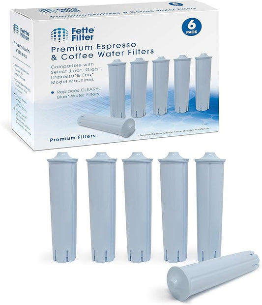 Fette Filter - Water Filter Compatible with Jura Clearyl Blue. Compare to Part # 71445 or 67879 - Pack of 6