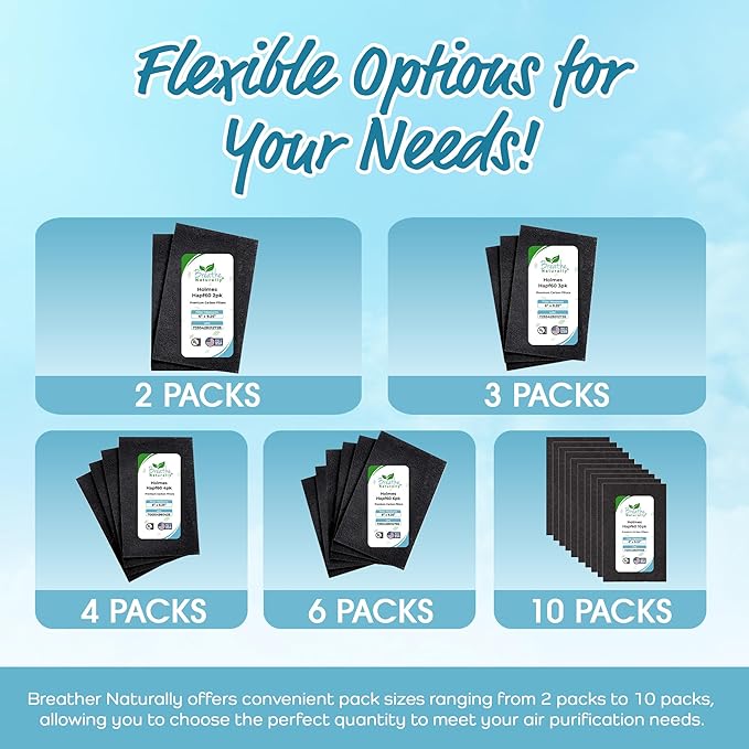 Breathe Naturally - Hapf600 HEPA Carbon Filter Replacement for Holmes Air Purifiers - High Efficiency Carbon Air Cleaner Filters - Compatible with Holmes HAPF600 Series - (3 Pack Carbon Filter C)