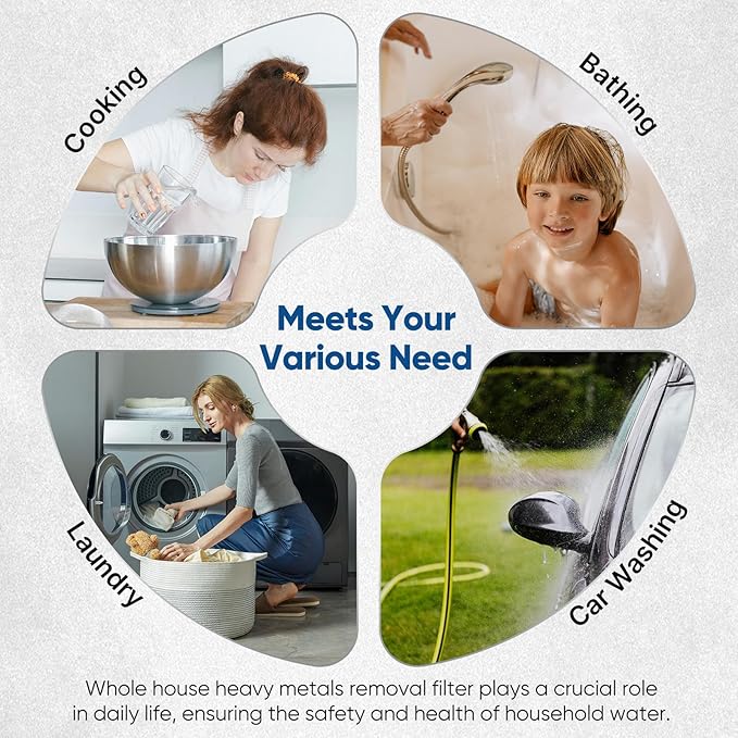 PUREPLUS 5 Micron 10" x 4.5" Whole House KDF/GAC Water Filter, Heavy Metal Removal Replacement Water Filter, RFN10BB-CKDF, 1PACK