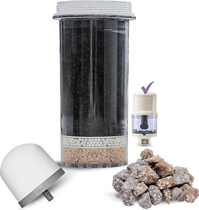 Replacement Bundle Water Filter Cartridge 1361,Ceramic Pre-Filter 1364 & Mineral Stones 13564 (formerly 1386) for Nikken Aqua Pour Countertop Filters, Alkaline Water Gravity Filtration System for Home