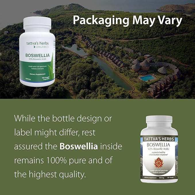 Tattva's Herbs Boswellia Serrata Supplement, Joint Support for Men & Women Supercritical (CO2) Extract 120 Count, 500 mg - 25 Years of Premium Service from