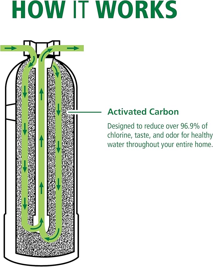AO Smith Whole House Water Filter System - Whole Home Filtration for Well & City Water - Filters 96.9% of Chlorine Taste & Odor - 6 yr, 600,000 Gl, AO-WH-Filter