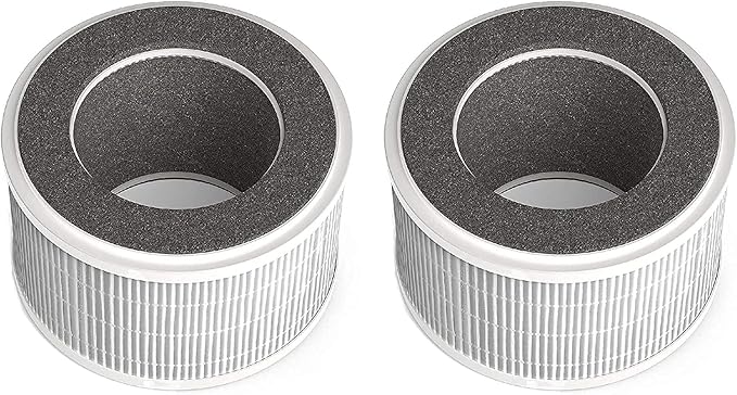 Nispira True HEPA Air Filter Replacement Compatible with Membrane Solutions MSB3 Air Purifier, 2 Packs