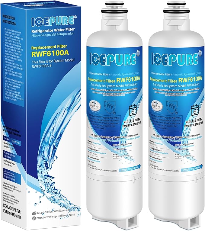 ICEPURE Refrigerator Water Filter Replacement for Bosch Ultra Clarity Pro BORPLFTR50, BORPLFTR55, 12033030, 12028325, 11025825, 11032531, B36CT80SNS, B36CL80ENS, WFC100MF, WFS200MF, RA450022, 2PACK