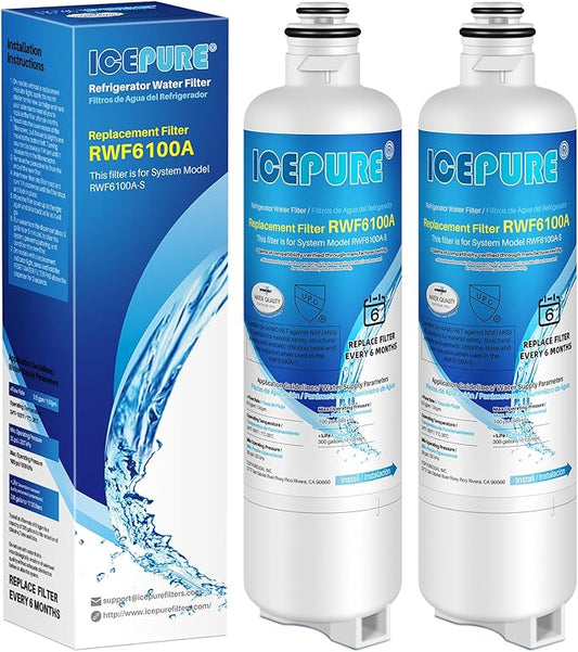 ICEPURE Refrigerator Water Filter Replacement for Bosch Ultra Clarity Pro BORPLFTR50, BORPLFTR55, 12033030, 12028325, 11025825, 11032531, B36CT80SNS, B36CL80ENS, WFC100MF, WFS200MF, RA450022, 2PACK