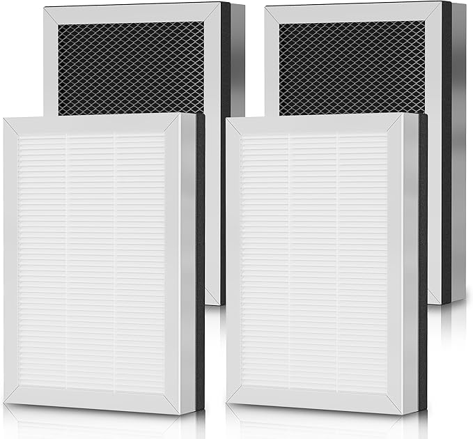 MA 25 Replacement Filters Compatible with MA 25 Series Air Purifier B1/S1/W1, 3-in-1 Filtration System with H13 True HEPA and Activated Carbon Pre-filter, 4 Pack