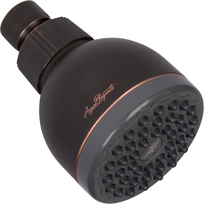 Aqua Elegante High Pressure Shower Head Bronze - Best Pressure Boosting, Wall Mount, Bathroom Showerhead For Low Flow Showers, 2.5 GPM - Oil-Rubbed Bronze